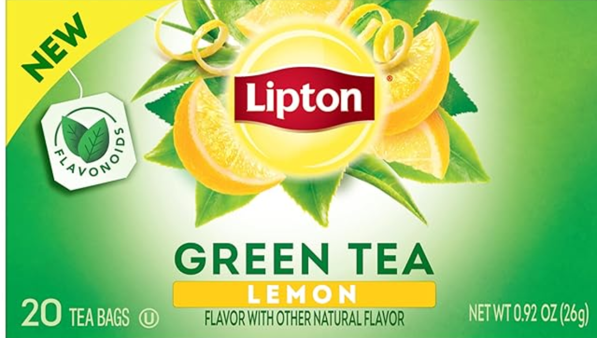 Lipton Green Tea Bags with a Hint of Lemon